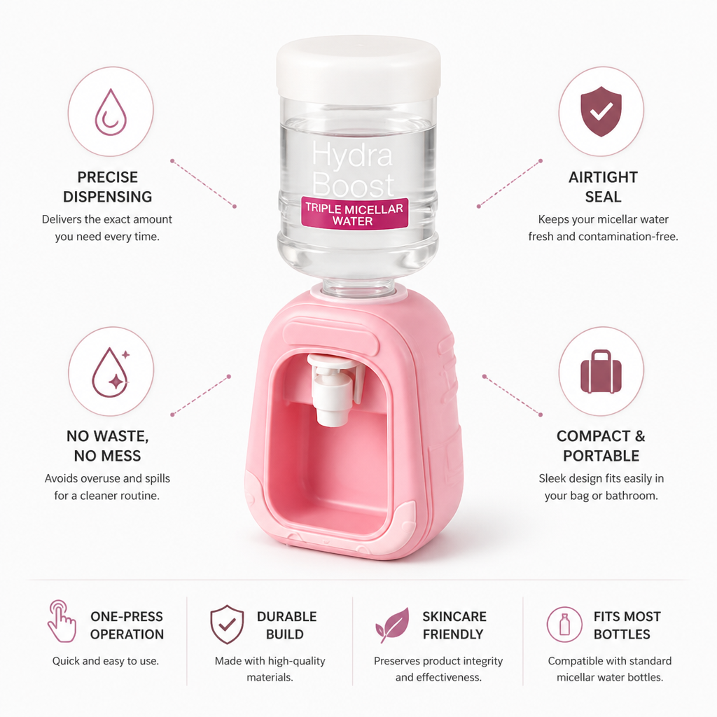 Micellar Water Dispenser Precise One-Press Airtight Seal