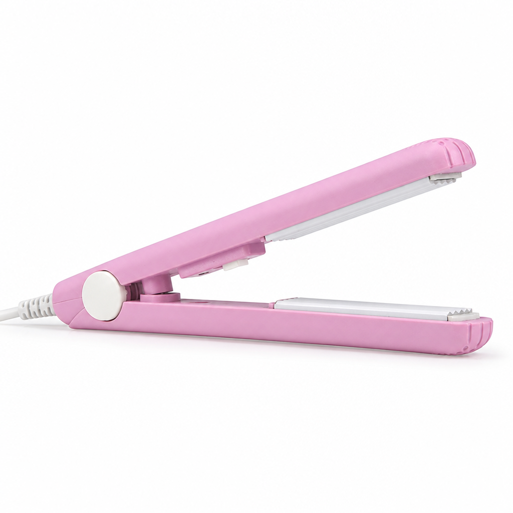 Mini Hair Straightener & Curler Tourmaline Ceramic 30-Second Heat-Up