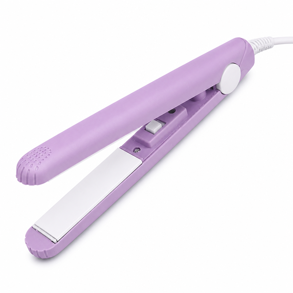 Mini Hair Straightener & Curler Tourmaline Ceramic 30-Second Heat-Up