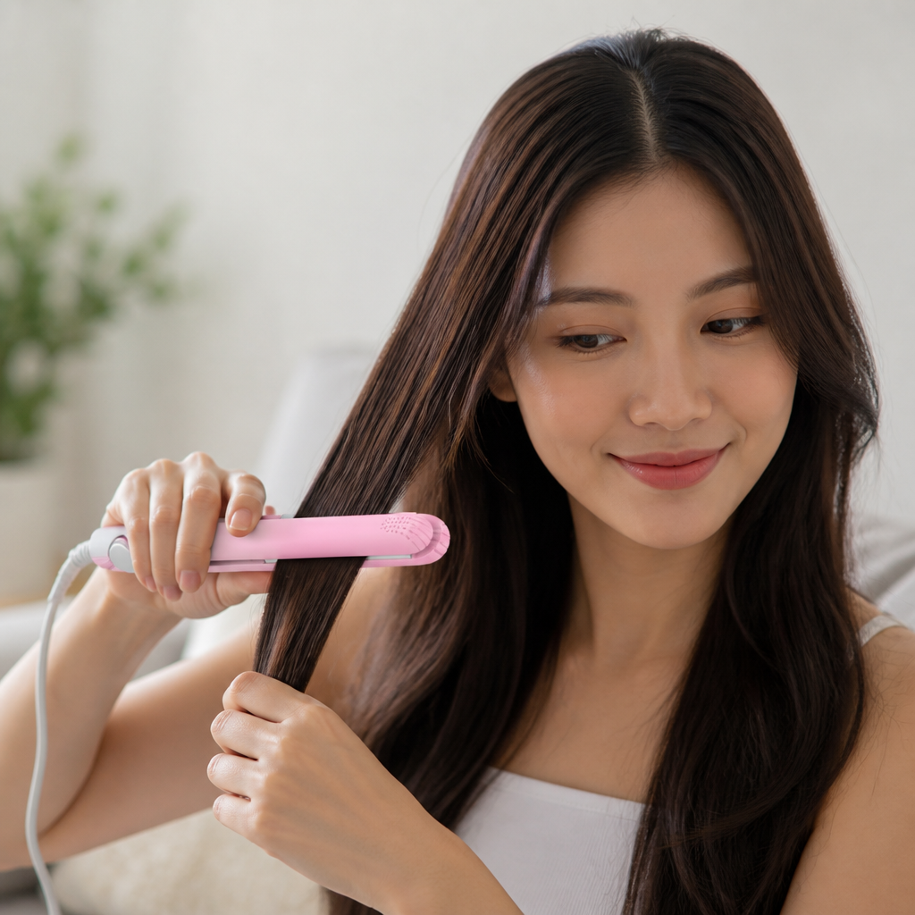 Mini Hair Styler Curler & Straightener Ceramic Tourmaline