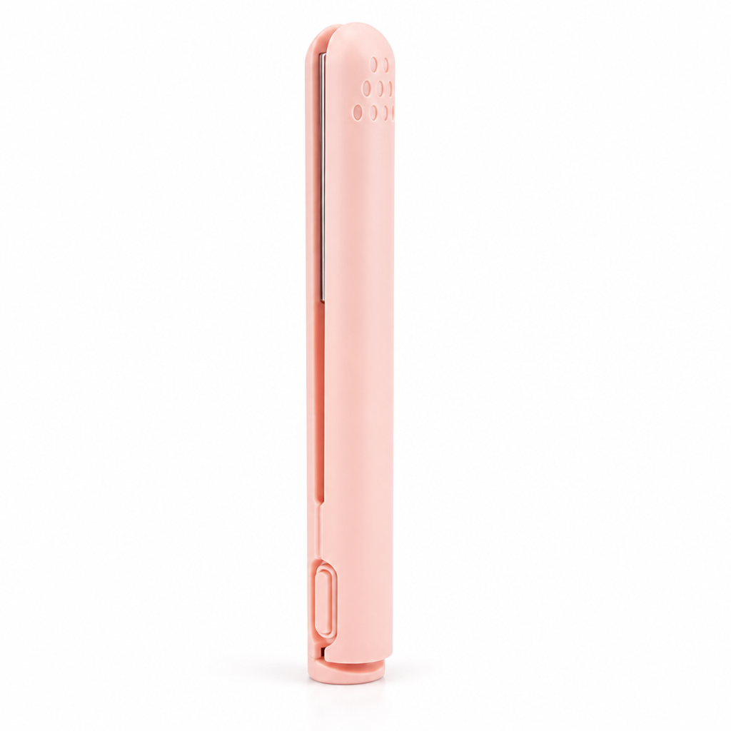 Mini Hair Styler Straightener & Curler Ceramic-Coated USB-Powered