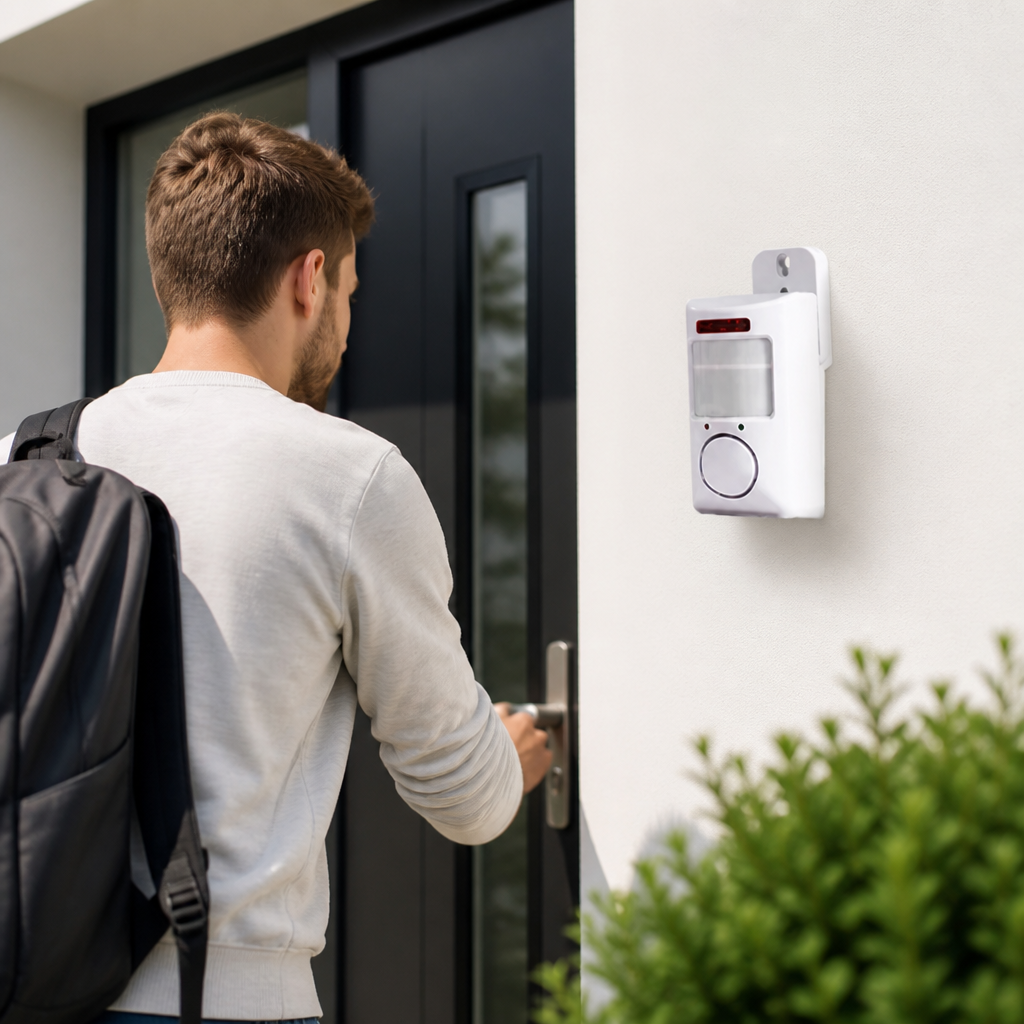 Motion Sensor Alarm 5m Infrared Detection 105dB Siren