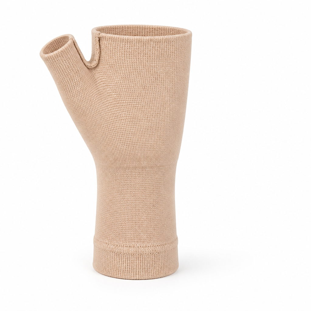 Multi-Zone Compression With Open-Fingertip Thumb Support Wrist Compression Sleeve