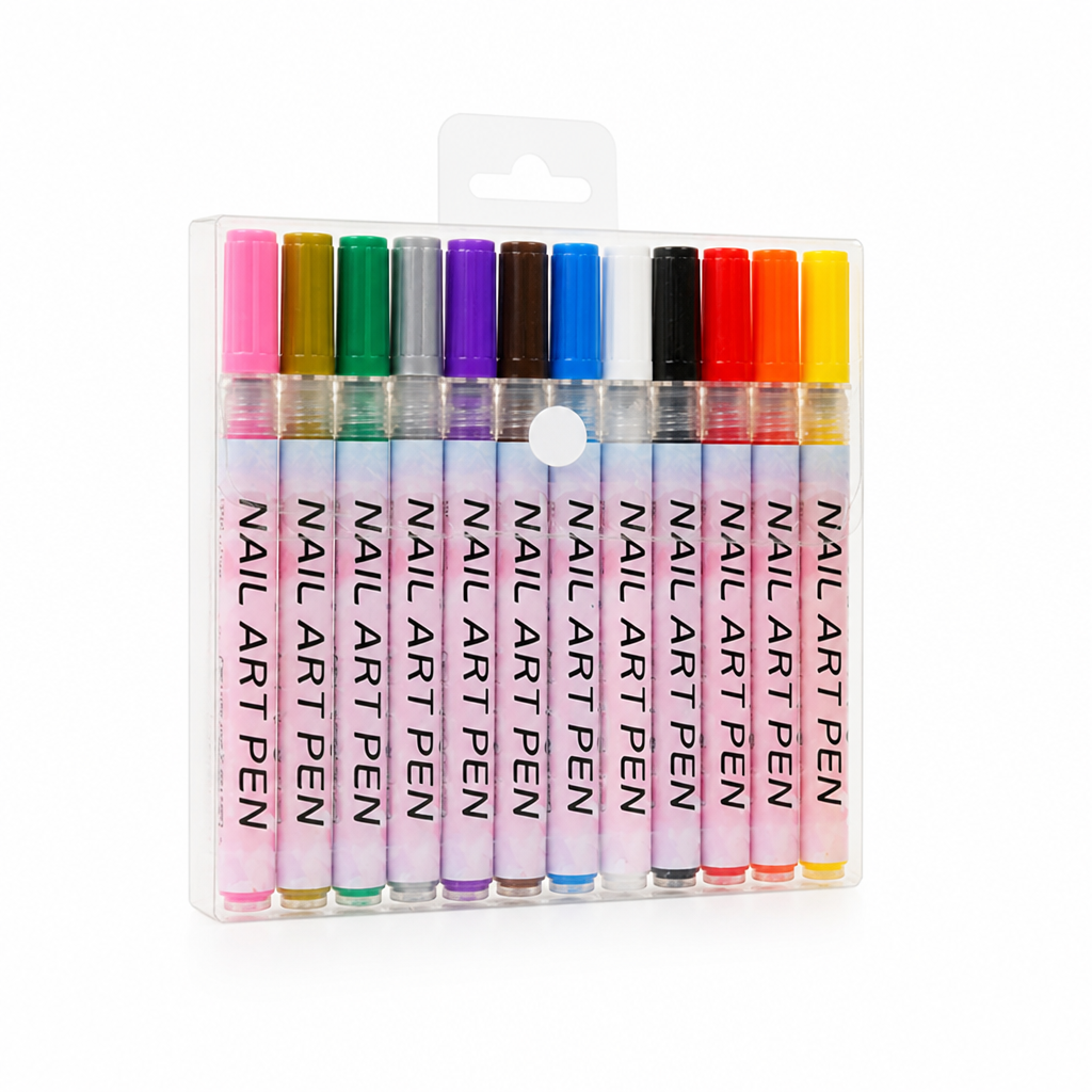 Nail Art Pen Set 0.5mm Fine Tip 12 Colors