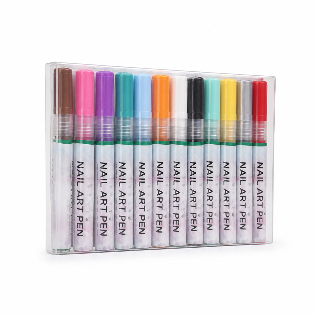 Nail Art Pen Set 0.5mm Fine Tip 12 Colors