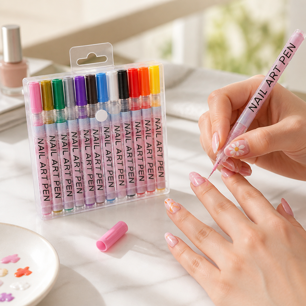 Nail Art Pen Set 0.5mm Fine Tip 12 Colors