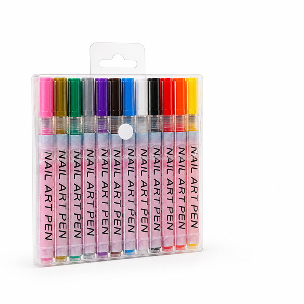 Nail Art Pen Set 0.5mm Fine Tip 12 Colors