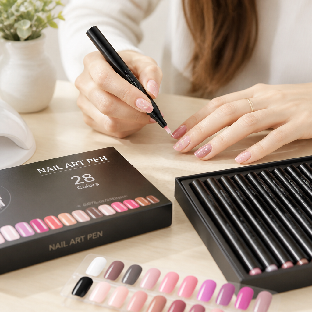 Nail Art Pen Set 28-Color Fine-Tip Quick-Dry Gel