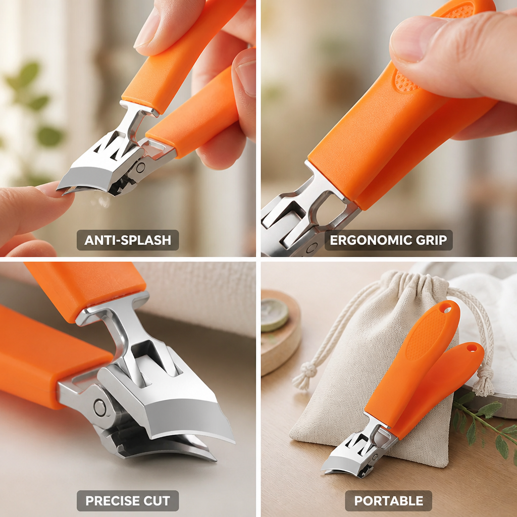 Nail Clipper Wide Opening Anti-Splash & Ergonomic Grip