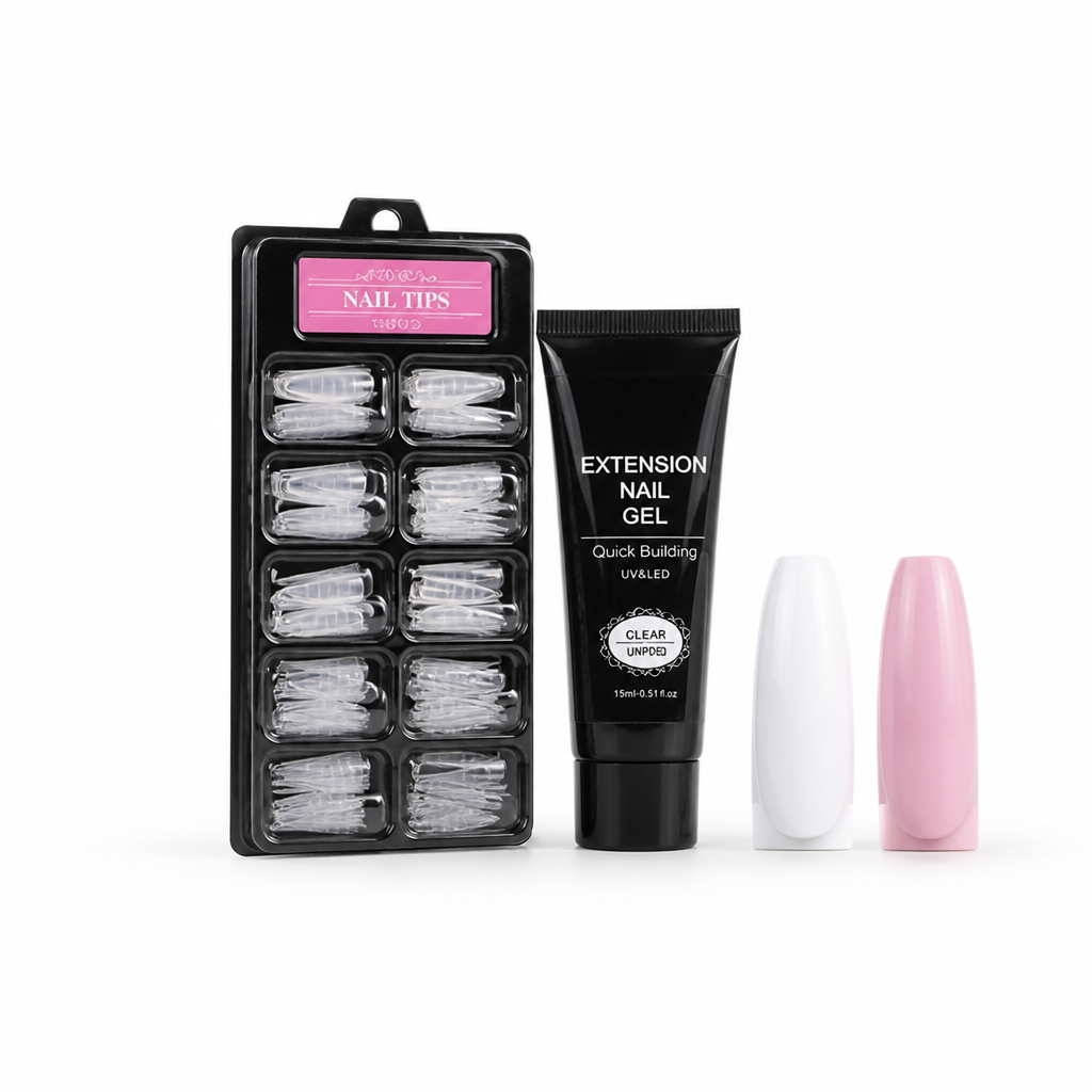 Nail Extension Kit No-UV Quick-Dry Brush & 20 Tips