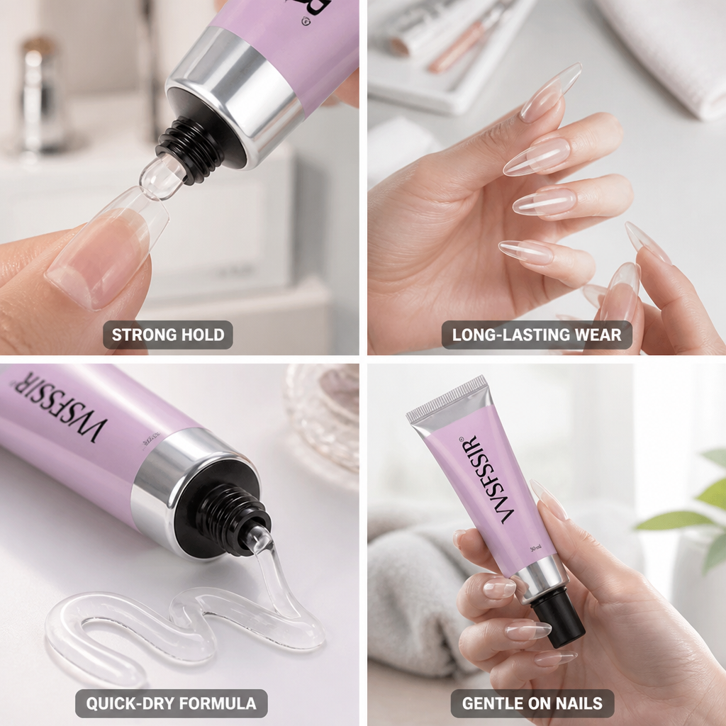 Nail Glue Gel Long-Lasting Hold Quick-Dry & Gentle