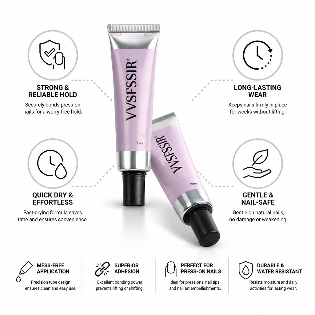 Nail Glue Gel Long-Lasting Hold Quick-Dry & Gentle