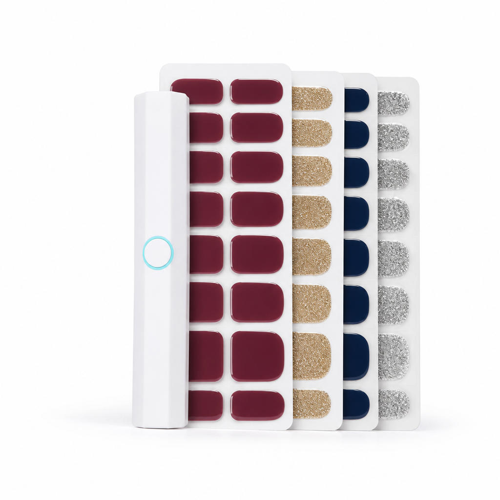 Nail Lamp Kit Quick-Dry Gel USB-C Rechargeable 20 Stickers