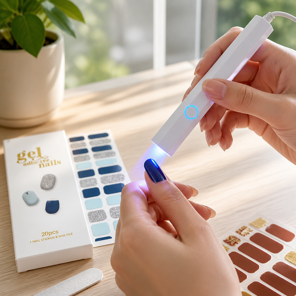 Nail Lamp Kit Quick-Dry Gel USB-C Rechargeable 20 Stickers