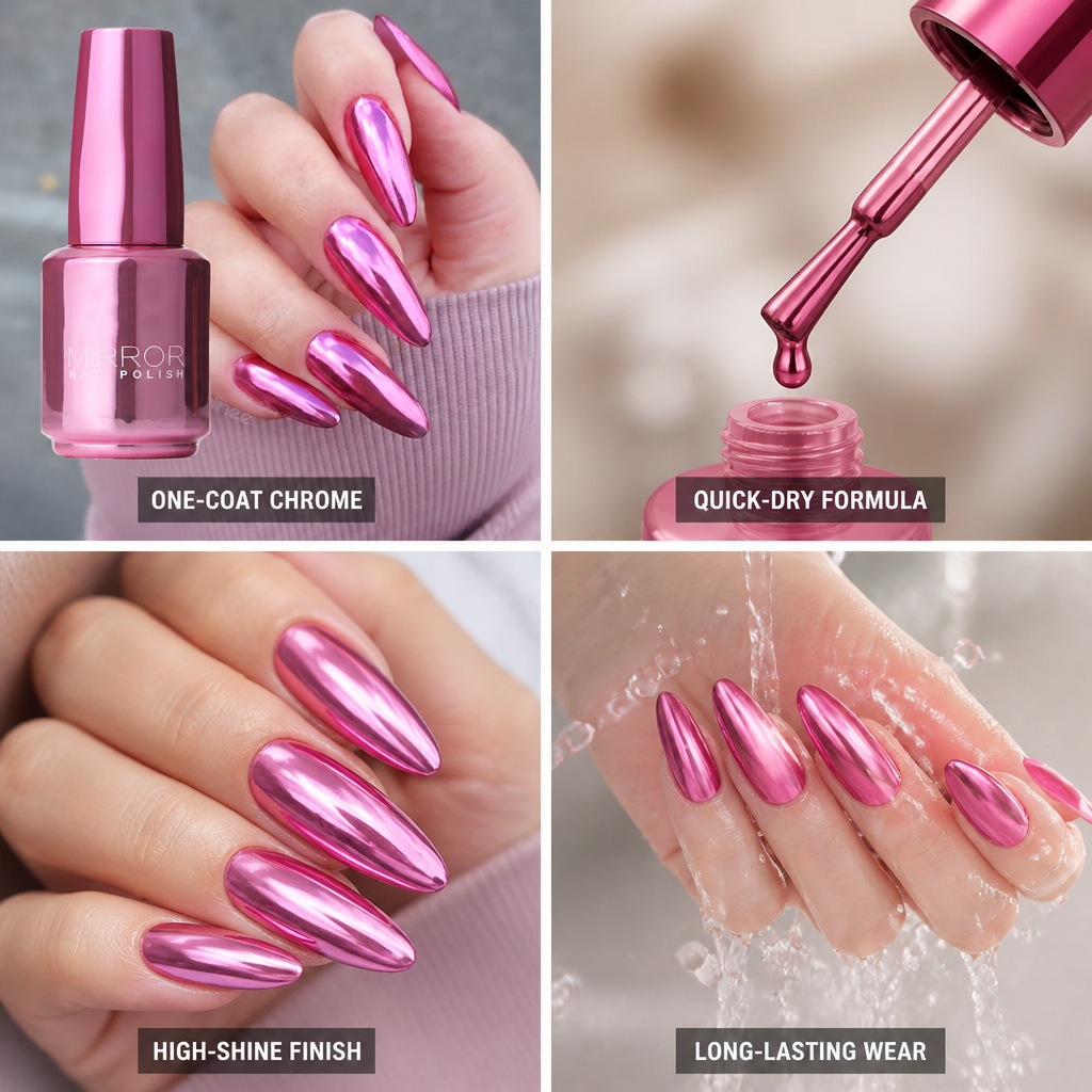 Nail Polish Mirror Chrome Single-Coat & Quick-Dry