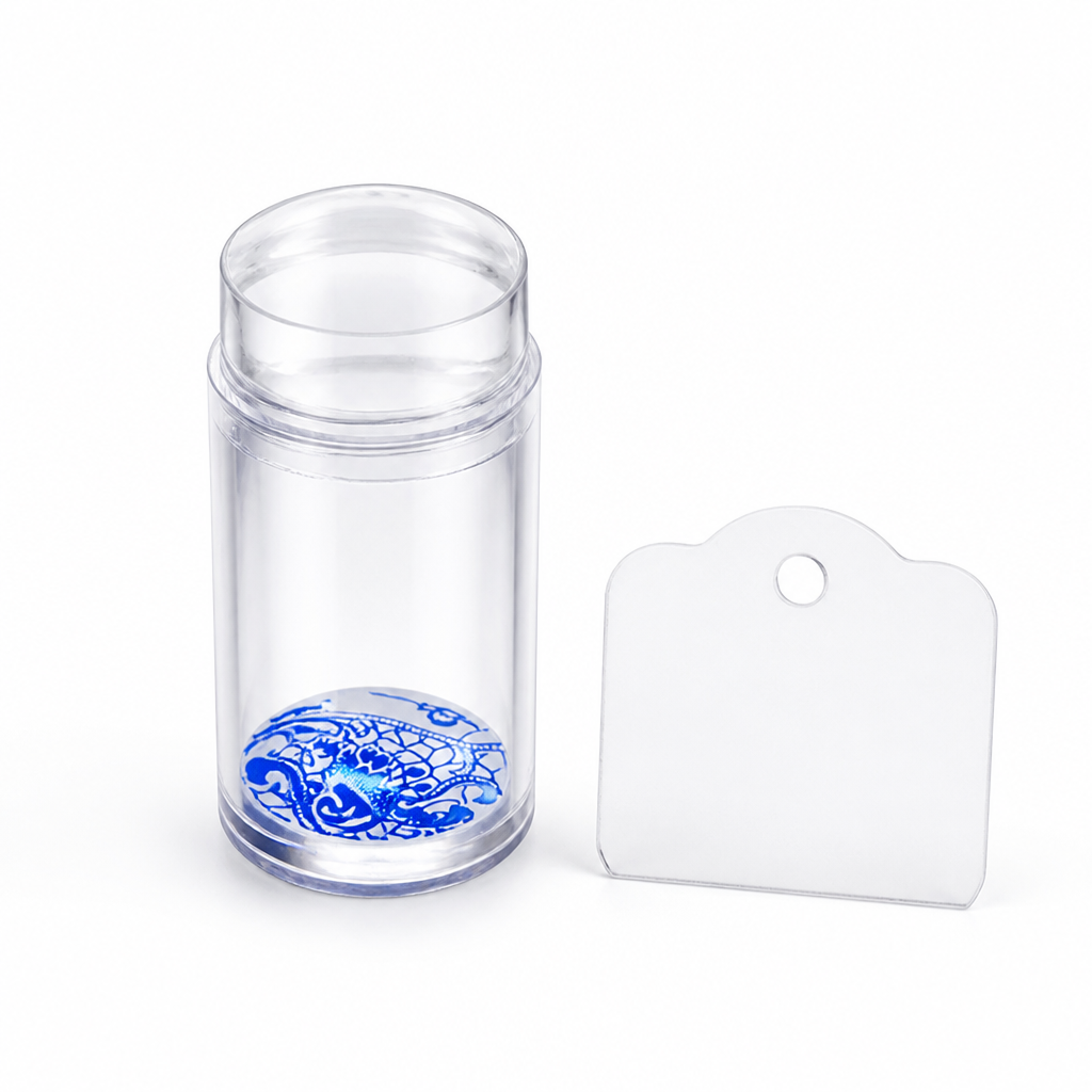Nail Stamper Kit Transparent Silicone & Dustproof Scraper