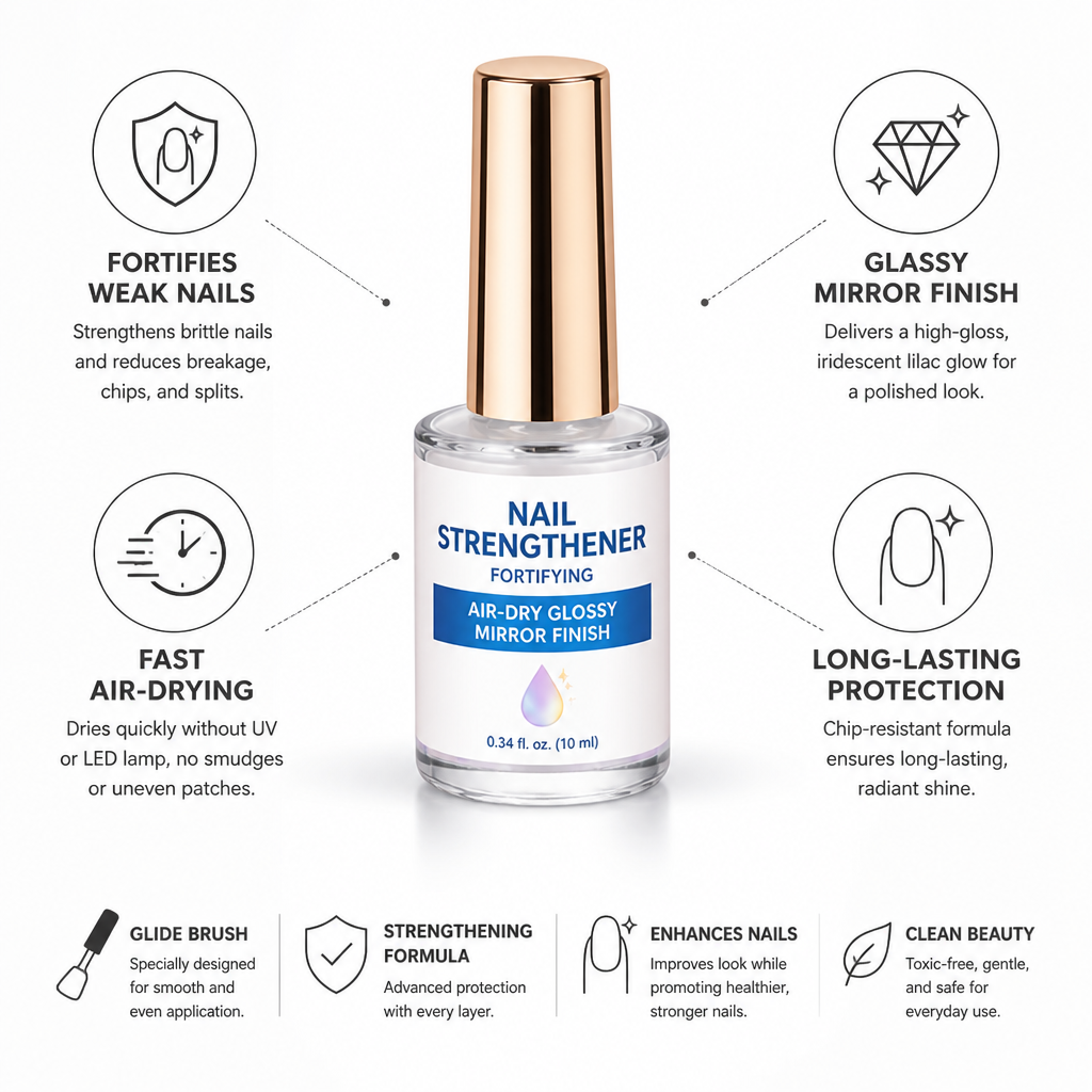 Nail Strengthener Fortifying Air-Dry Glossy Mirror Finish