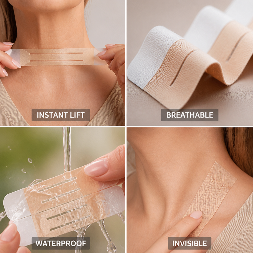 Neck Lift Tape Invisible Hypoallergenic 10 Hour Hold