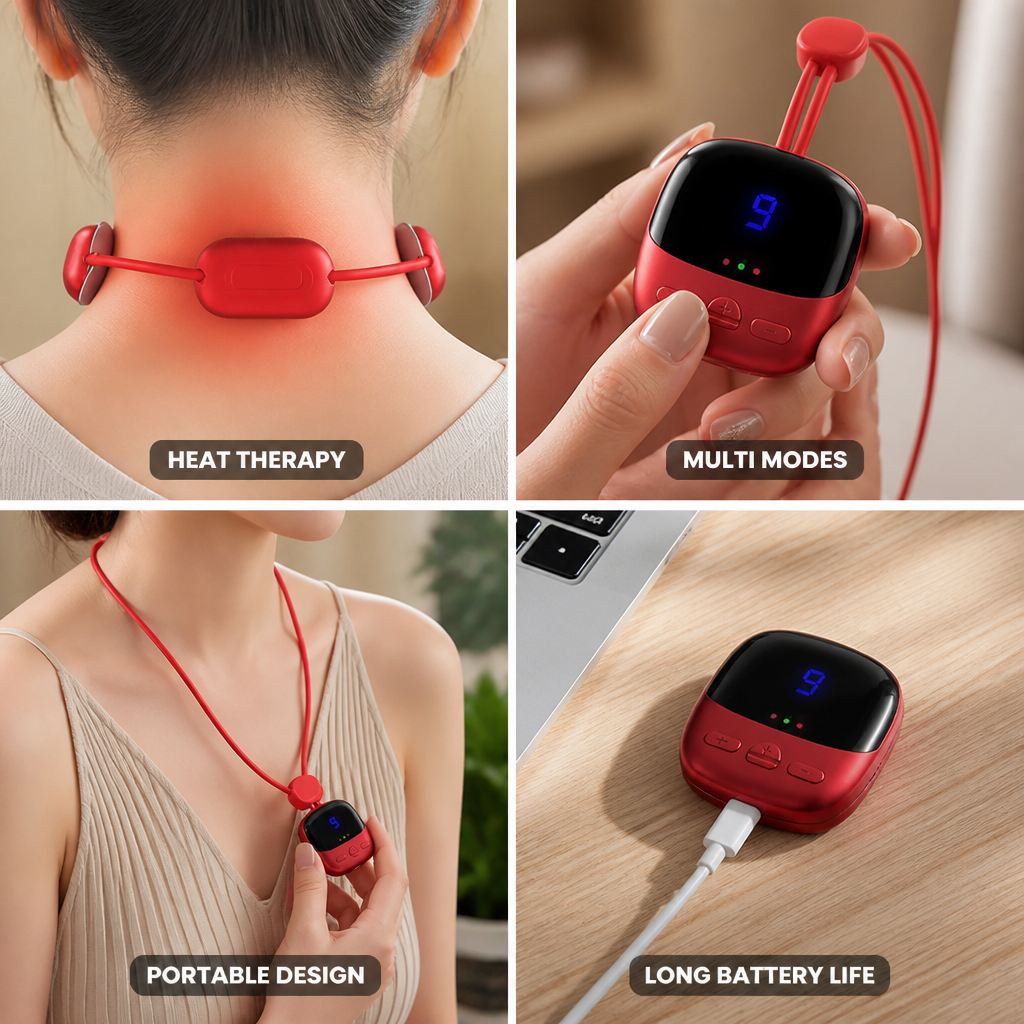 Neck Massager Wearable 3-Level Heat & Multi Modes