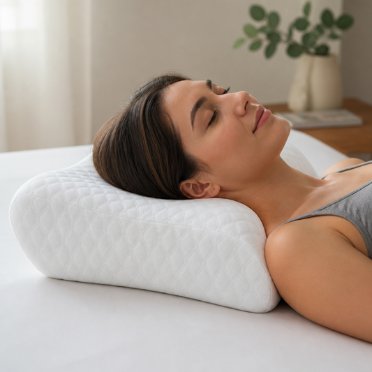 Neck Pillow Ergonomic Contour Support Breathable & Hypoallergenic Cover