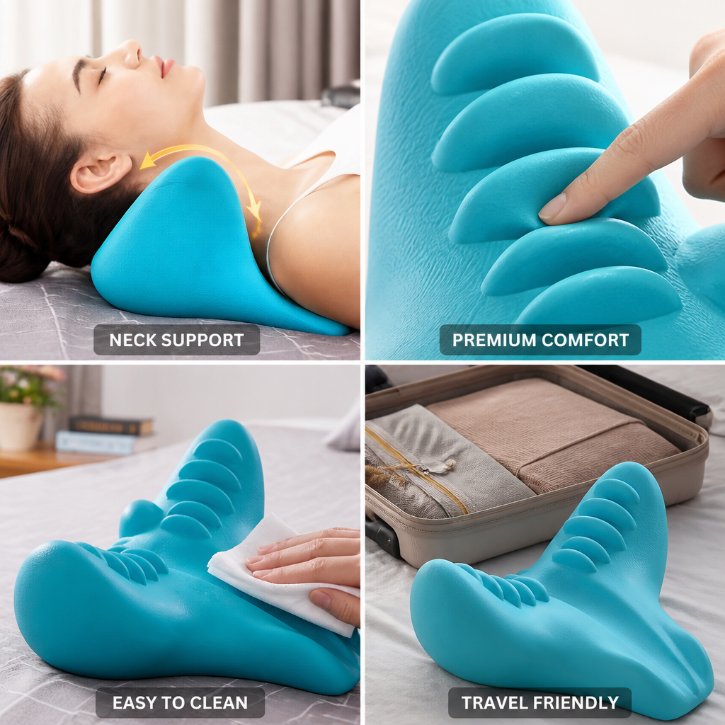 Neck Pillow Massager Ergonomic Support Premium Soft Cover