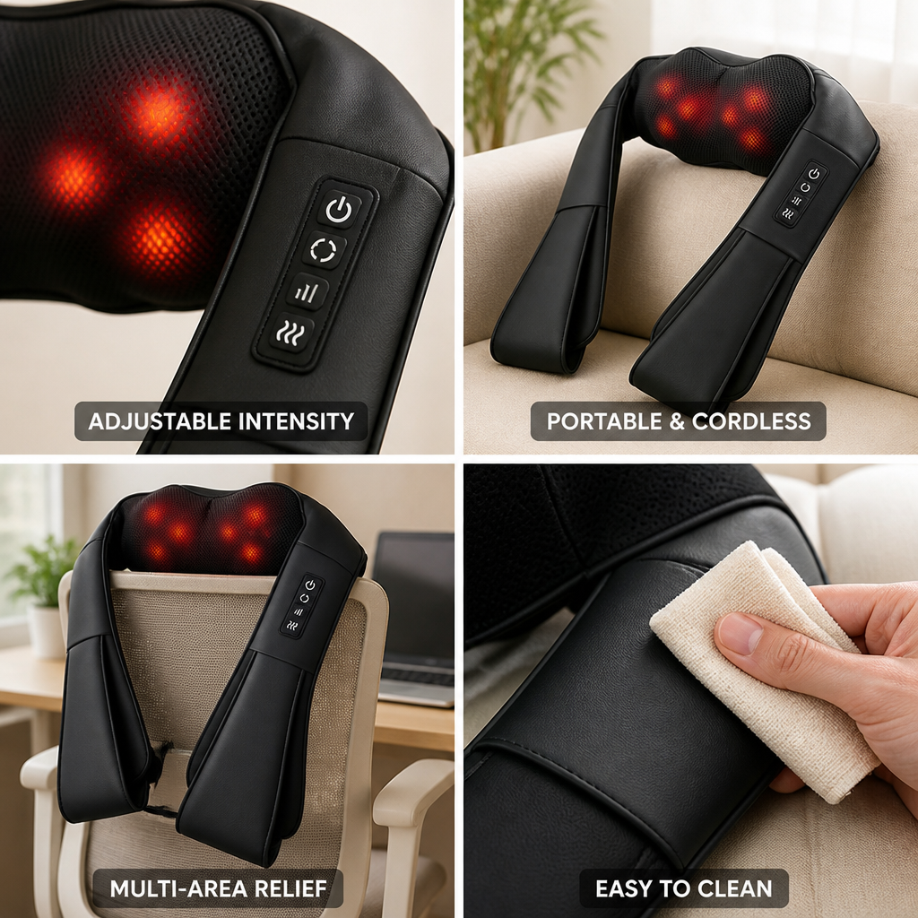 Neck & Shoulder Massager Adjustable Intensity Cordless