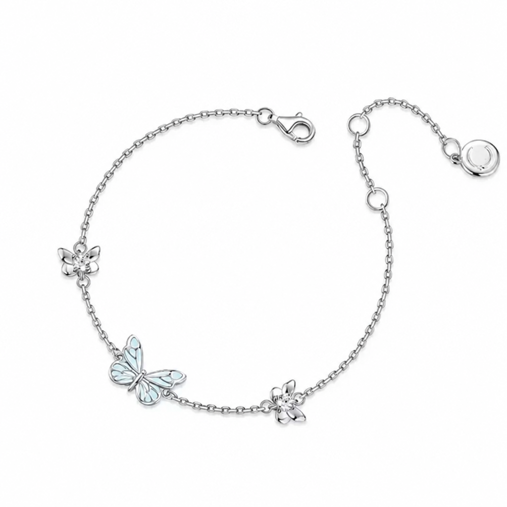 Necklace & Bracelet Butterfly Charm Glow-In-The-Dark
