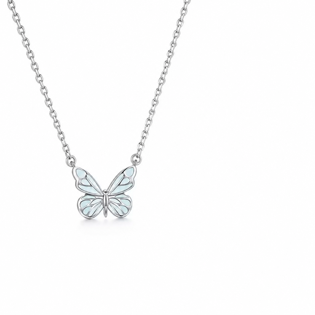 Necklace & Bracelet Butterfly Charm Glow-In-The-Dark