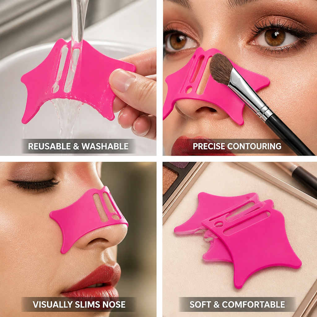 Nose Contour Stencil Reusable Silicone Precise Contouring