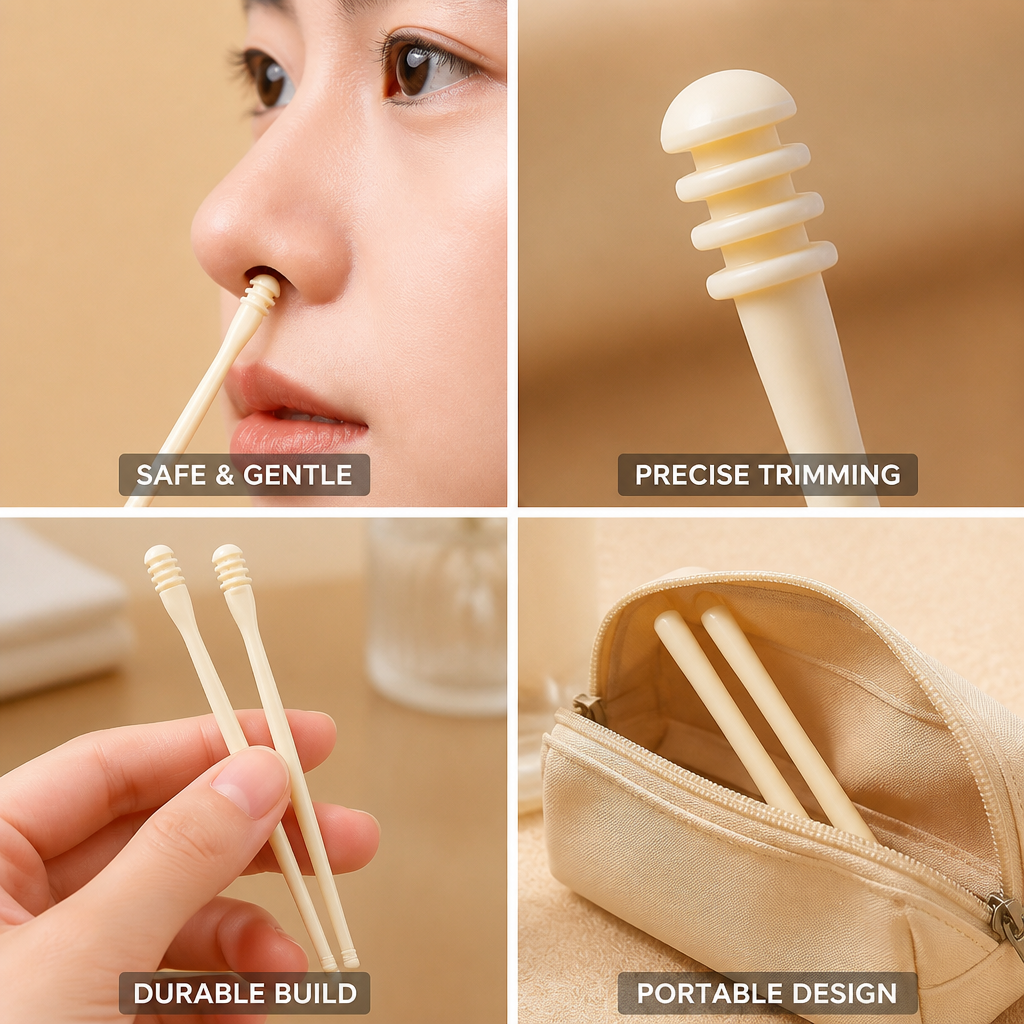 Nose Hair Trimmer Rotating Safety Guard Stainless Steel Blades