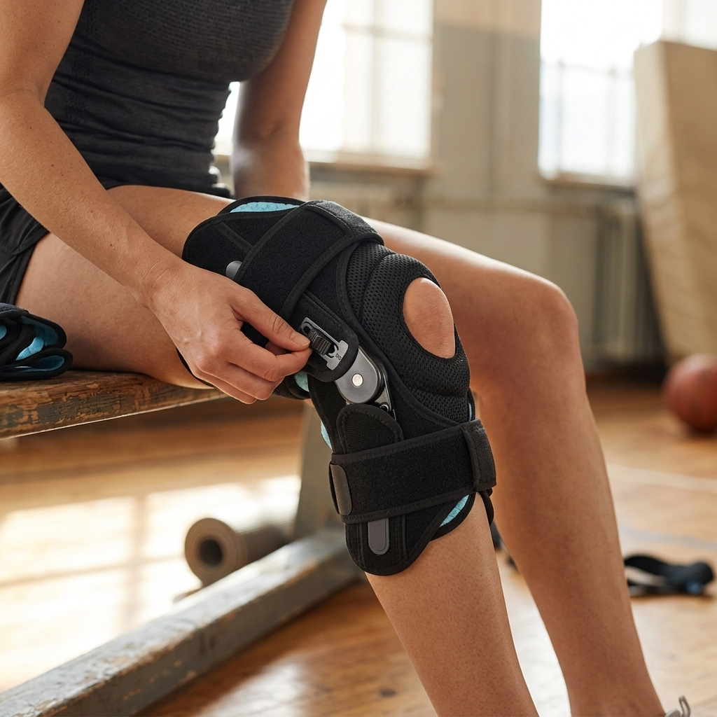 Open Patella Knee Brace With Reinforced Side Stabilizers