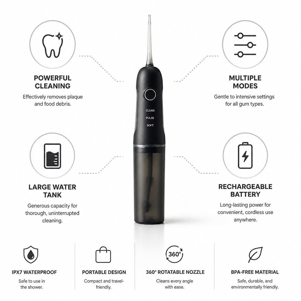 Oral Irrigator Rechargeable Multiple Modes Large Tank