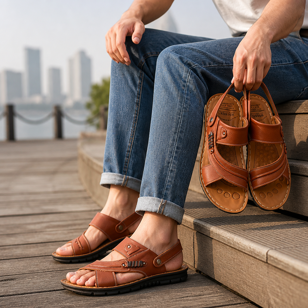 Orthopedic Adjustable Hook-And-Loop Non-Slip Sandals For Men