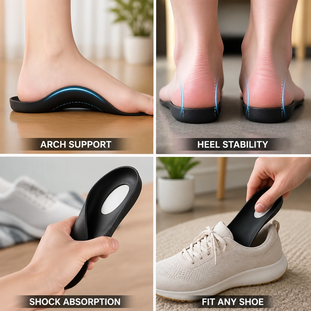 Orthopedic Insoles Arch Support & Heel Stabilizer