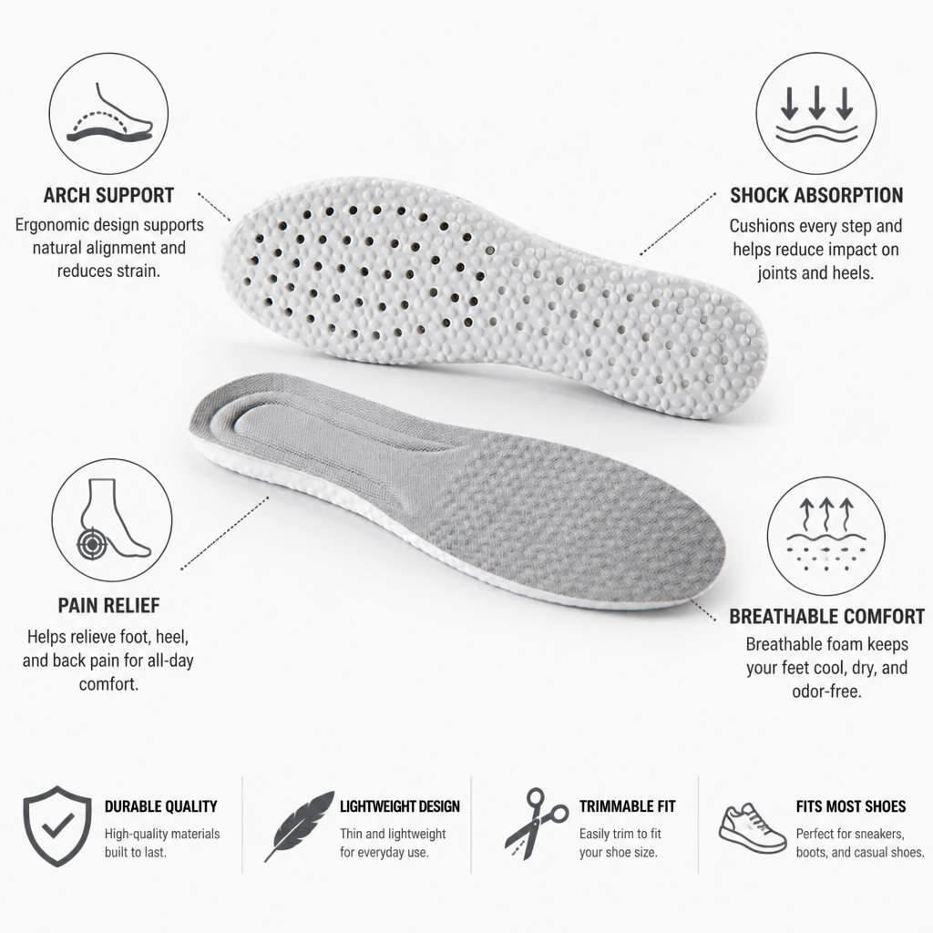 Orthopedic Insoles Memory Foam Arch Support