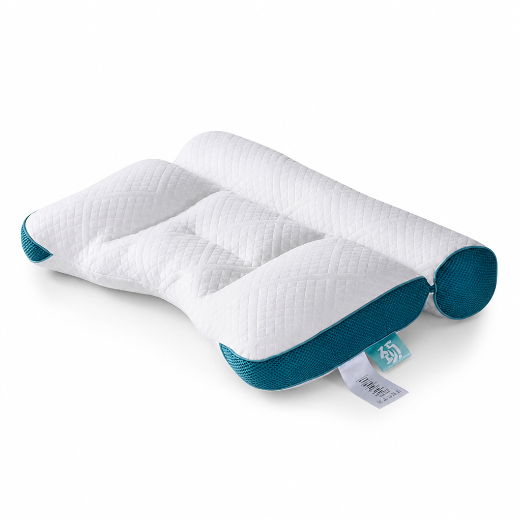 Orthopedic Neck Pillow Contoured Ergonomic Memory Foam Removable Cover