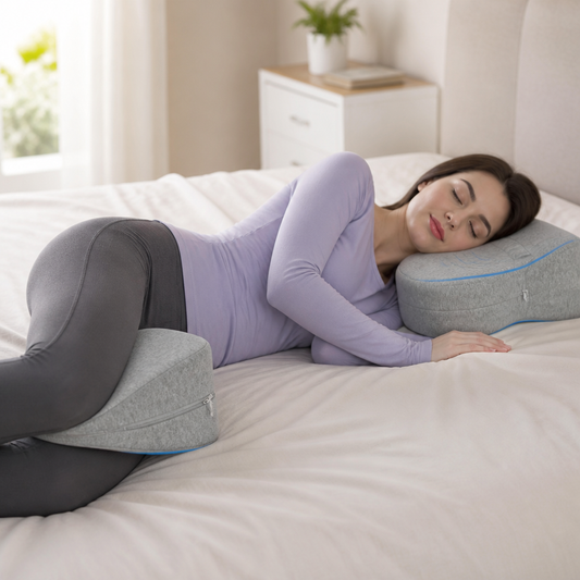 Orthopedic Pillow Ergonomic Contour Includes Knee Pillow