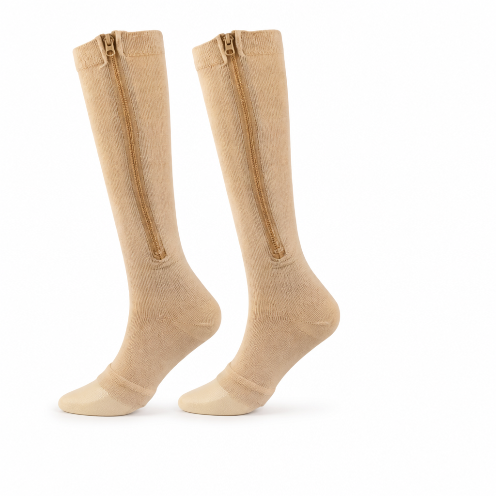 Orthopedic Targeted Compression Socks With Side Zipper for Seniors