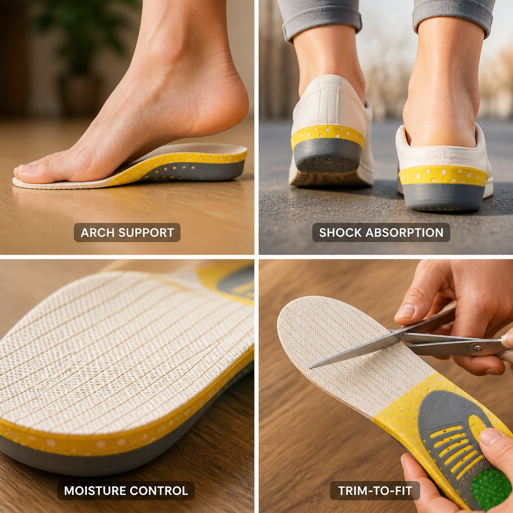 Orthotic Gel Insoles Full-Length Arch Support & Shock Absorption
