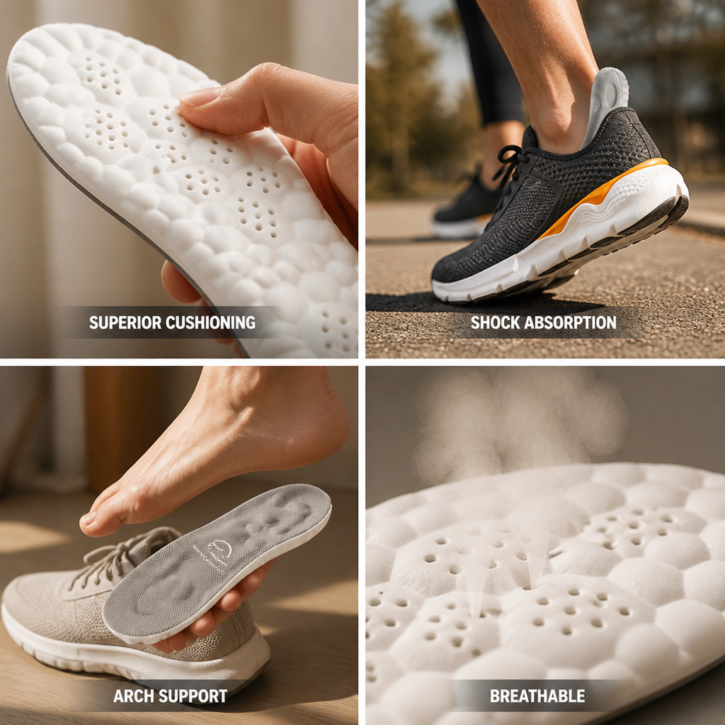 Orthotic Insoles 4D Contour Shock-Absorbing Arch Support
