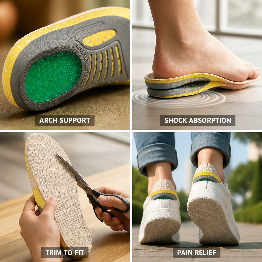 Orthotic Insoles Arch Support & Shock Absorption Trim To Fit