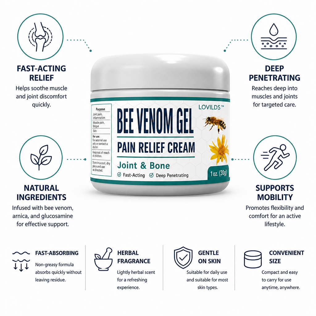 Pain Relief Cream Warming Bee Venom Fast-Absorbing