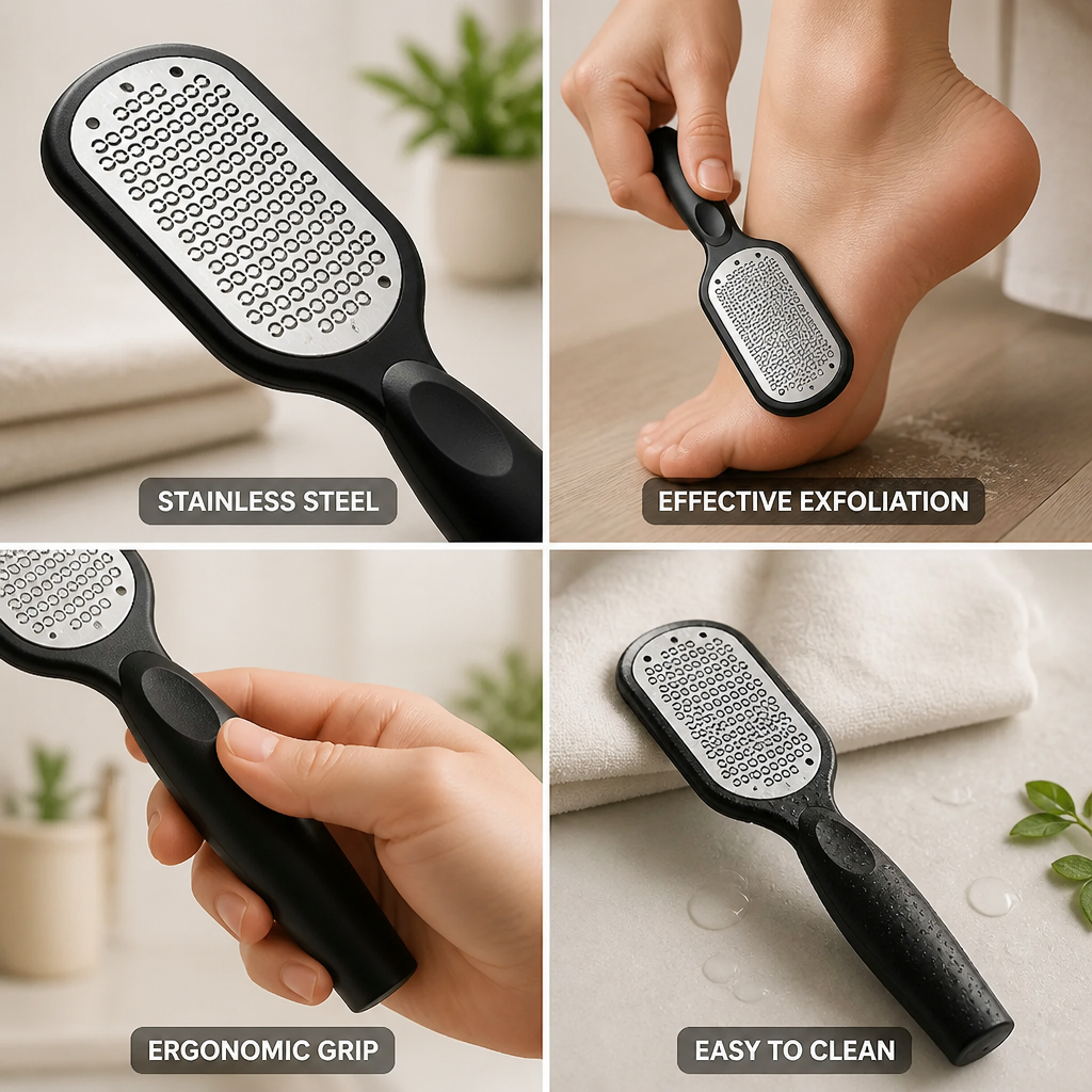 Pedicure Foot File Stainless Steel Rasp Ergonomic Handle