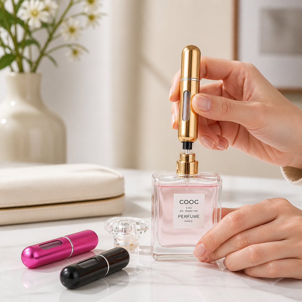 Perfume Atomizer Lipstick-Size Refillable 5ml Aluminum Case