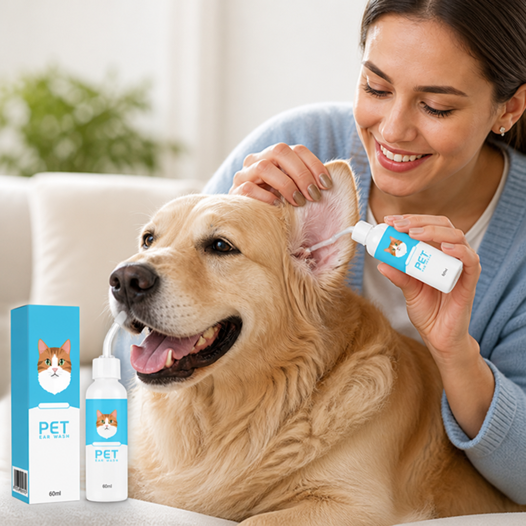 Pet Ear Cleaner Soothing Botanical Formula Flexible Silicone Tip