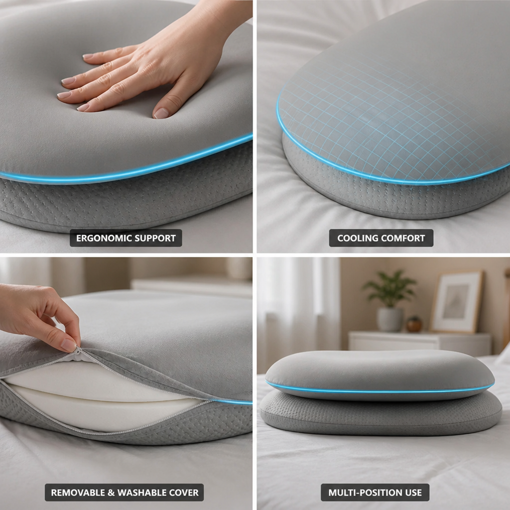 Pillow Ergonomic Memory Foam Cooling