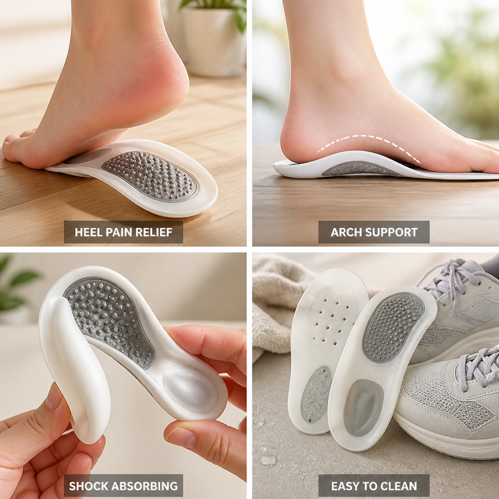 Plantar Fasciitis Insoles Arch Support Shock-Absorbing Foam