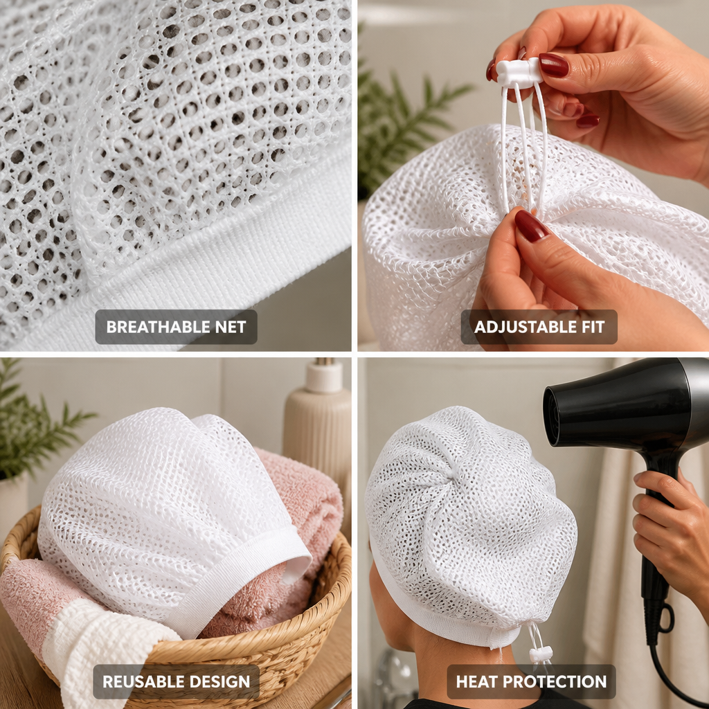 Plopping Cap Curl-Defining Breathable Net & Adjustable Fit