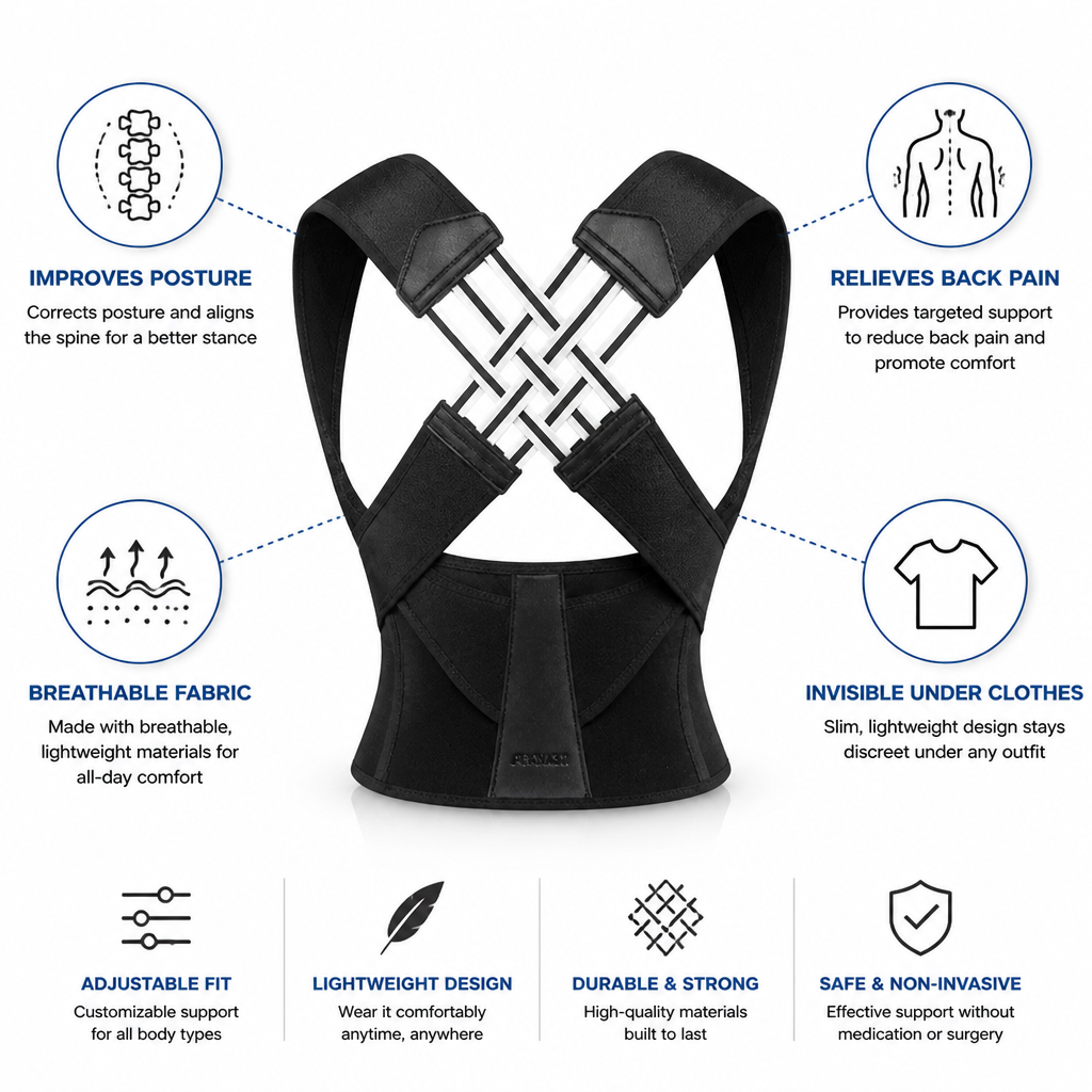 Posture Corrector Adjustable Breathable Invisible