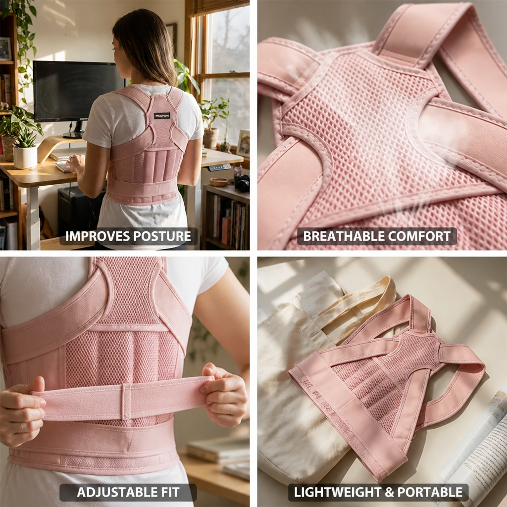 Posture Corrector Adjustable Breathable Upper Back Support